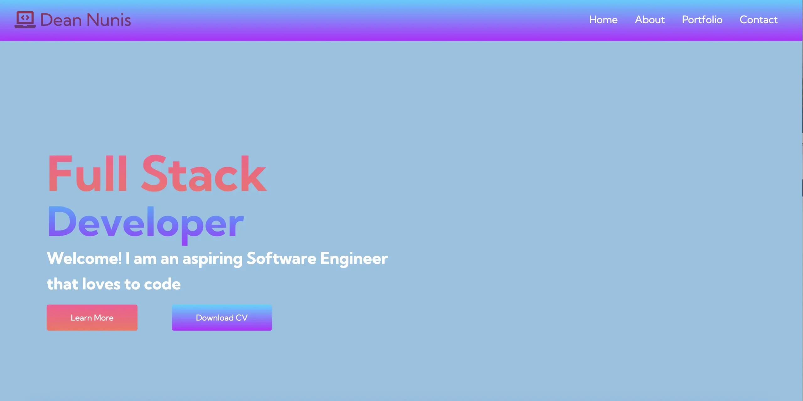 Portfolio Template Homepage